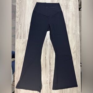 Black Flared V Front Yoga Pants